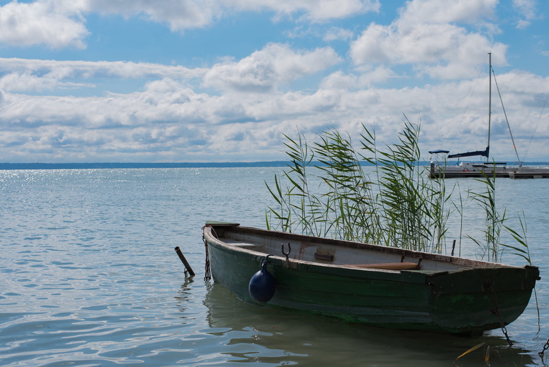 landscape, clouds, yacht, fishing boat, nature, cloud - sky, hungary, holiday, mode of transportation, blue, tranquil scene, moored, sea, boat, beauty in nature