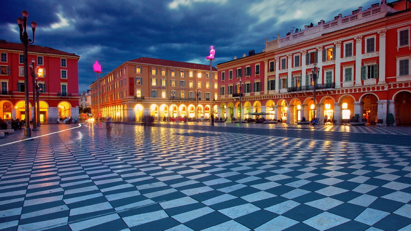 night, city, lighting equipment, travel destinations, france, sky, architecture, europe, town, built structure, tiled floor, eu, town square, street, tourist attraction