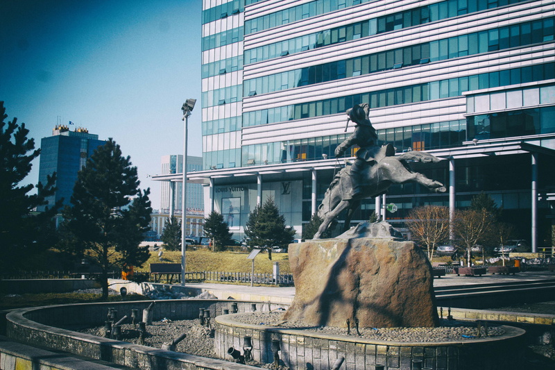 horse, temple, no people, office building exterior, ulaanbaatar, nice, 4K, mongolia, architecture, building, representation, sunlight, city, sculpture