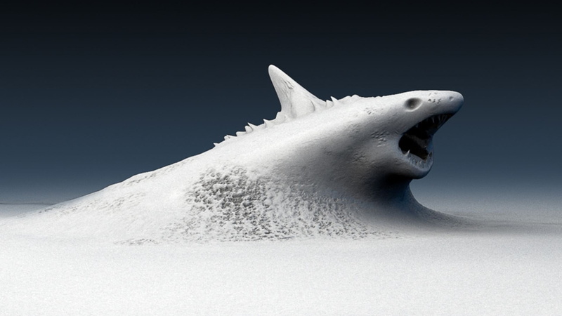 x, sharks, hd, 1080P, artwork, photomanipulations, art, attack