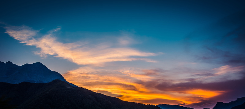 red sky, cloud, environment, summer, travel destinations, mountain peak, sunet, clouds, forest, scenics - nature, sky, silhouette, outdoors, no people