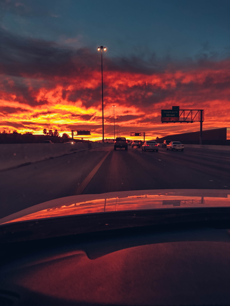 windshield, las vegas, land vehicle, cotton candy, car interior, bmw, fall, yellow, drive, mode of transportation, nature, sky, motor vehicle, on the move