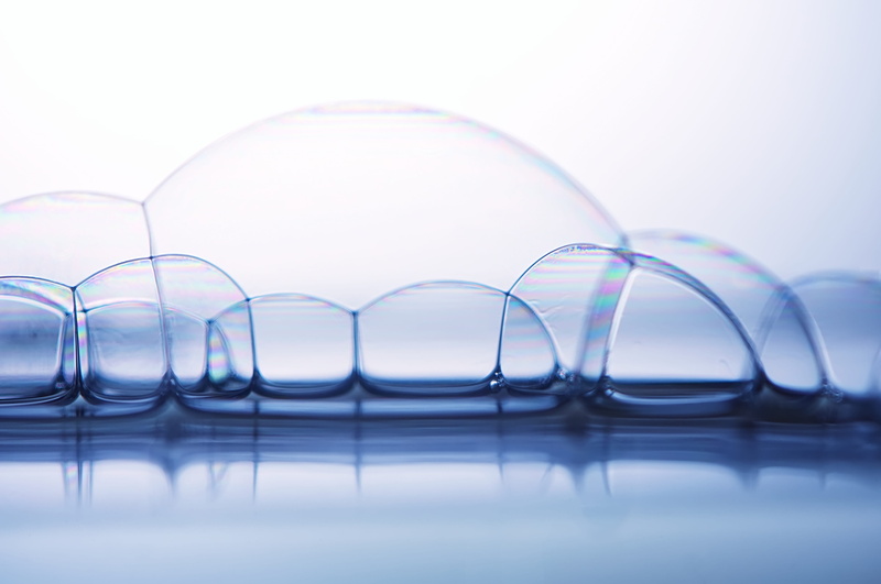 macro, transparent, glass - material, water surface, glass, shape, air bubbles, indoors, soap bubbles, blue background, macro photography, white background
