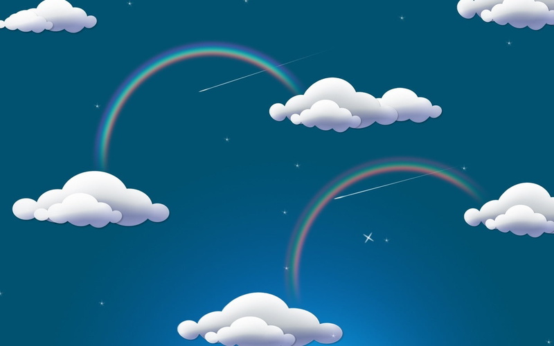 purple, flying, outdoors, beauty in nature, bubble, stars, large group of objects, digital composite, sky, cloud - sky, rainbows, sunlight, digital art