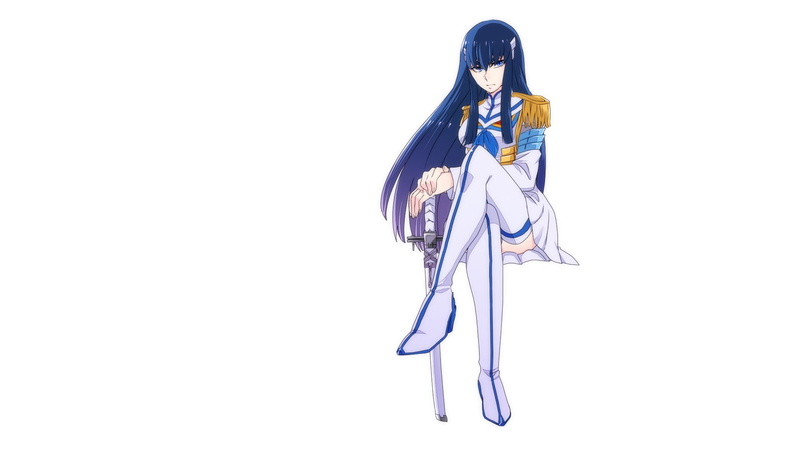 simple background, clothing, women, Kiryuin Satsuki, anime, three quarter length, young adult, copy space, lifestyles, real people, full length, hairstyle