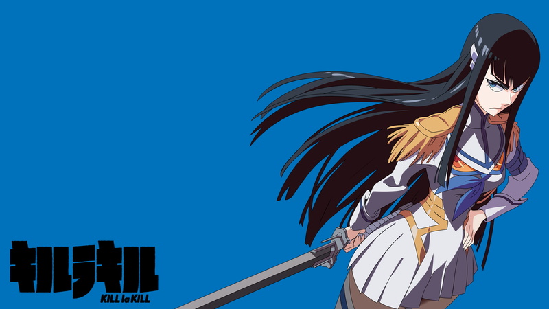 Kill la Kill, outdoors, low angle view, human representation, day, representation, wind, built structure, building exterior, black hair, communication