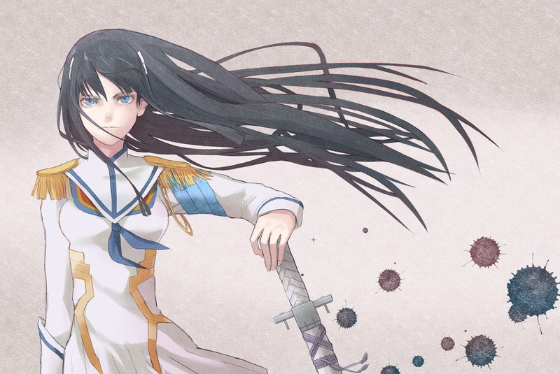 Kiryuin Satsuki, females, wall - building feature, 720P, real people, Kill la Kill, day, young women, nature, indoors, creativity, art and craft, clothing
