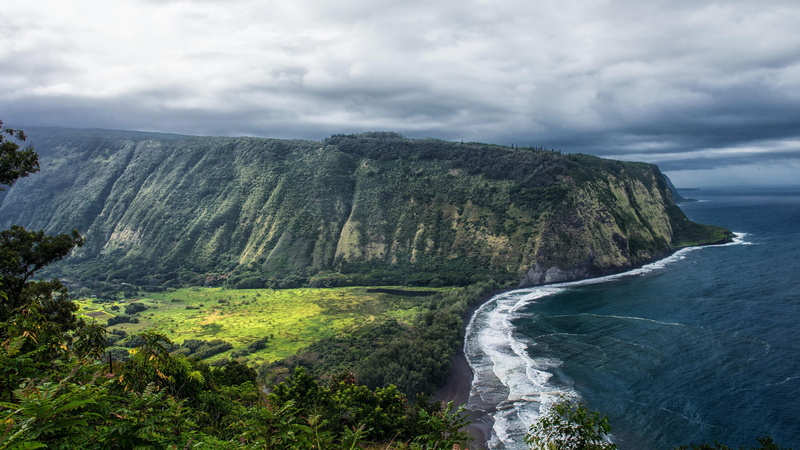 waipio valley, shore, waipio, united states, valley, sky, 4K, hawaii, cloudy, coast