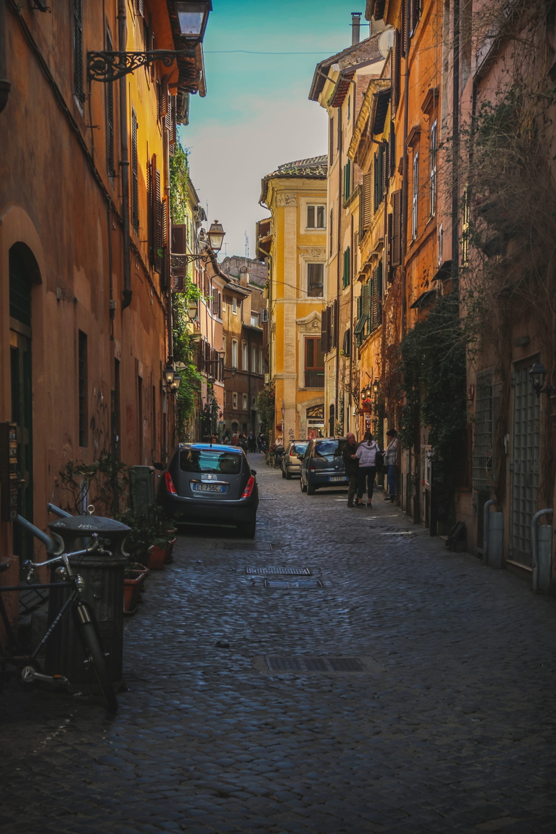 cobblestone, the way forward, architecture, town, italy, sky, place, mode of transportation, building, land vehicle, orange, 5K, water, street, no people