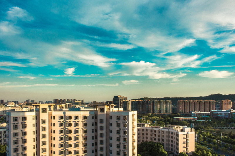 looking at view, outdoors, city life, neighborhood, cityscape, landscape, building, urban skyline, luxury, campus, skyscraper, sky, nature, blue, travel destinations
