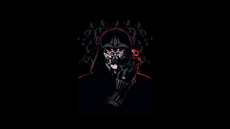 art, stars, Abstract, vader, simplistic, 1080P, hd, terminator, x, darth, star, wars, Star Wars, simple, space