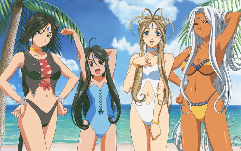 x, art, hd, anime, belldandy, 1080P, skuld, goddess, urd, ah