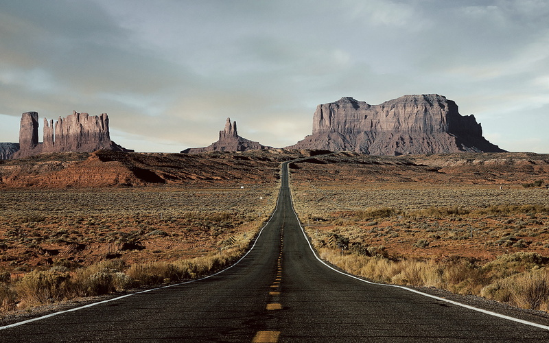 sky, Arizona, Forrest Gump Point, field, road, mountains, 1080P