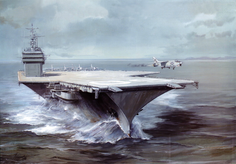 art, aircraft, USS Saratoga, carrier, CVA 60, 5K, painting, CVB-60, Forrestal-class