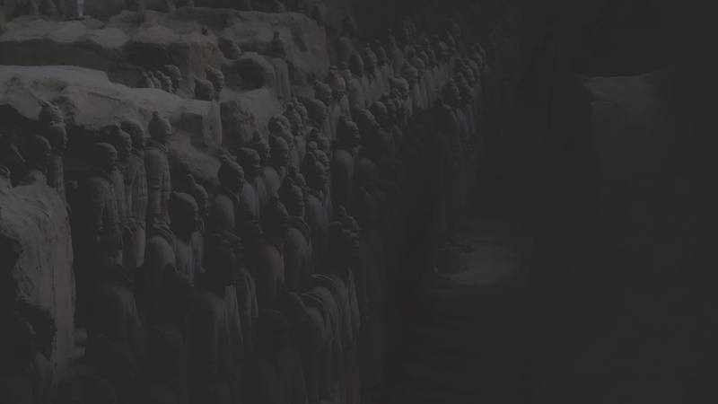full frame, army, emperor qinshihuangs mausoleum site museum, china, arts culture and entertainment, in a row, dark, abundance, no people, indoors, orient