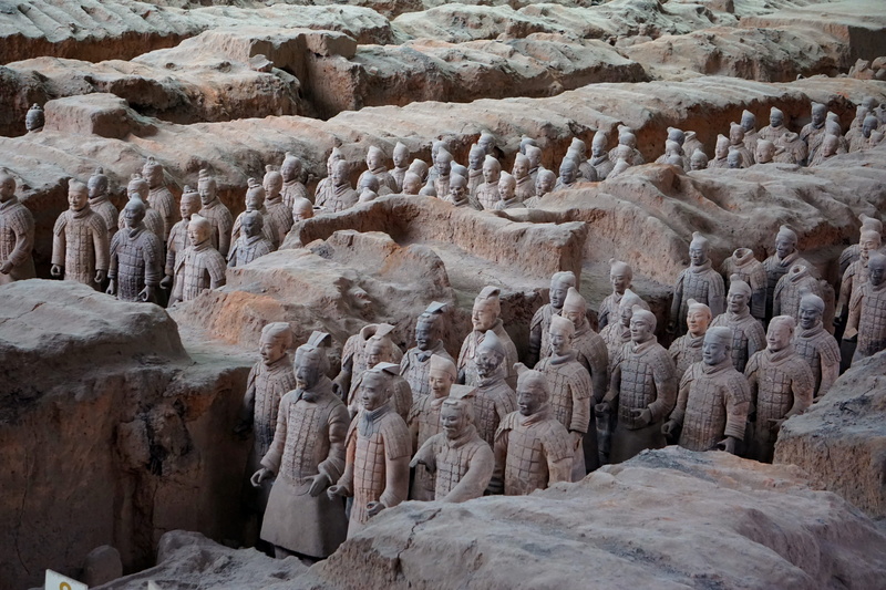 archaeology, the past, solid, xian, physical geography, terracotta, beauty in nature, ancient, statues, outdoors, day, sculpture, archeology, 5K, tourism