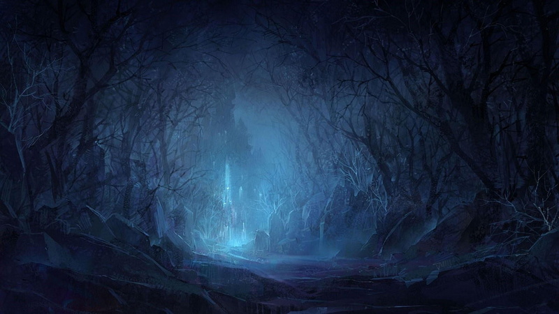 art, 1080P, twilight, darkness, night, dark, forest