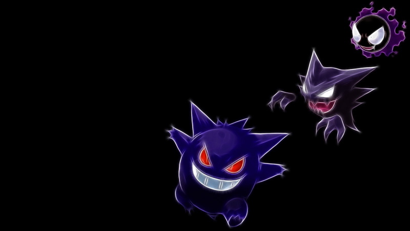 ghastly, black, haunter, 720P, background, pokemon, gengar