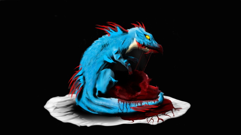 animal wildlife, red, studio shot, 1080P, multi colored, indoors, full length, black background, one animal, bird, Feraligatr (Pokemon), paint, Pokémon