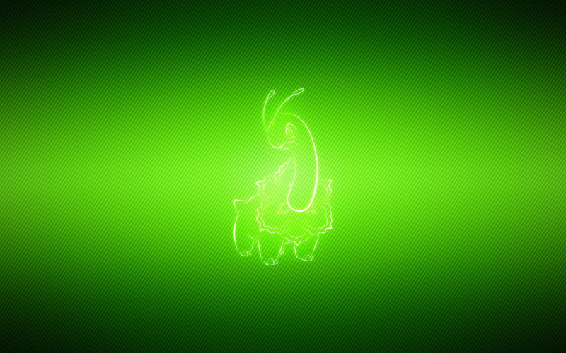 pokemon, meganium, green background, 2K