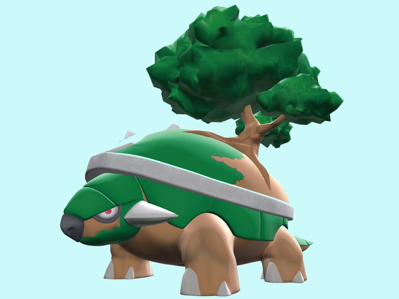 Green, torterra, art, pokemon, 1080P, anime, hd, grass