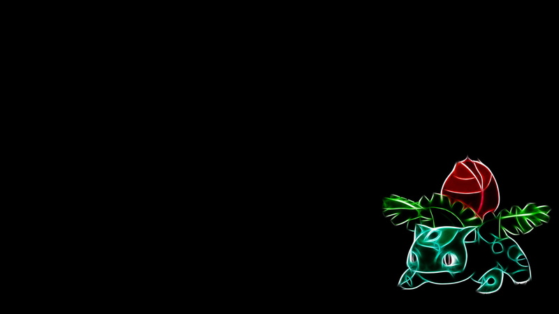 black, ivysaur, minimalism, background, 1080P, black background