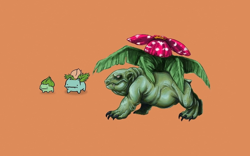 ivysaur, 1080P, hd, art, x, alternative, pokemon, Bulbasaur, venusaur
