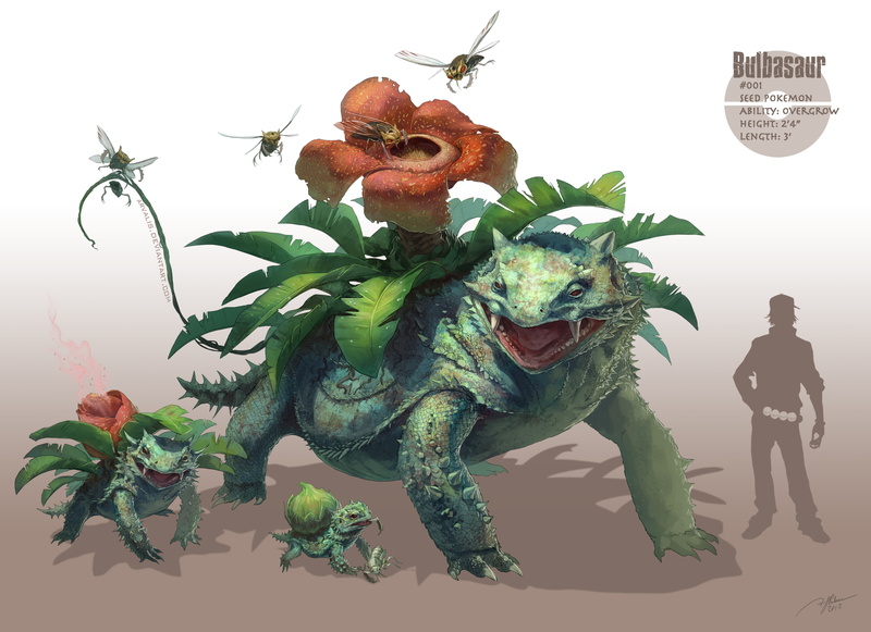 venusaur, 4K, bulbasaur, silhouette, ninjask, arvalis, pokemon, watermark, ivysaur, realistic, nincada