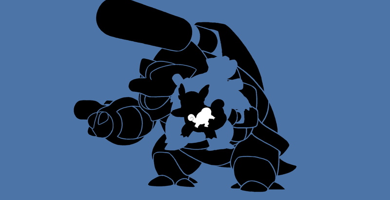 Squirtle, Wartortle, water, pokemon, Mega Blastoise, fangs, Mega-Blastoise, blue, gun, turtle, Blastoise, 1080P