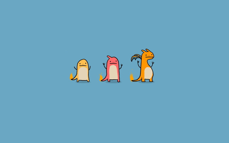 720P, Charmander, hd, anime, art, simple background, Charmeleon, background, charizard, simple, pokemon