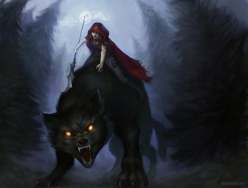 one animal, domestic, looking at camera, art and craft, woman, front view, girl, look, full length, art, little red riding hood, standing, indoors, 2K