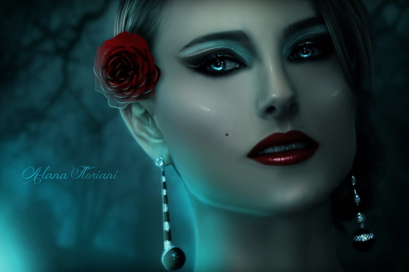 glamour, 4K, red, lipstick, beautiful woman, girl, beauty, flower, doll, makeup, human face, look, one person, alana, elegance, beautiful people, women