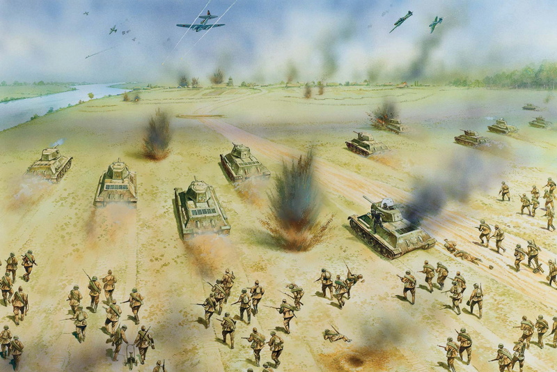 operation, 1080P, WWII, front, Demjansk, Western, art, 1942., Demyansk, soldiers, The Red Army, WW2., area, village, offensive, troops of the North