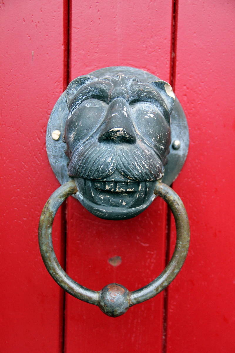 thumper, cultures, animal wildlife, entrance, red, lion, wall - building feature, metal, wood - material, lion - Feline, shape, old, gate, animal, door