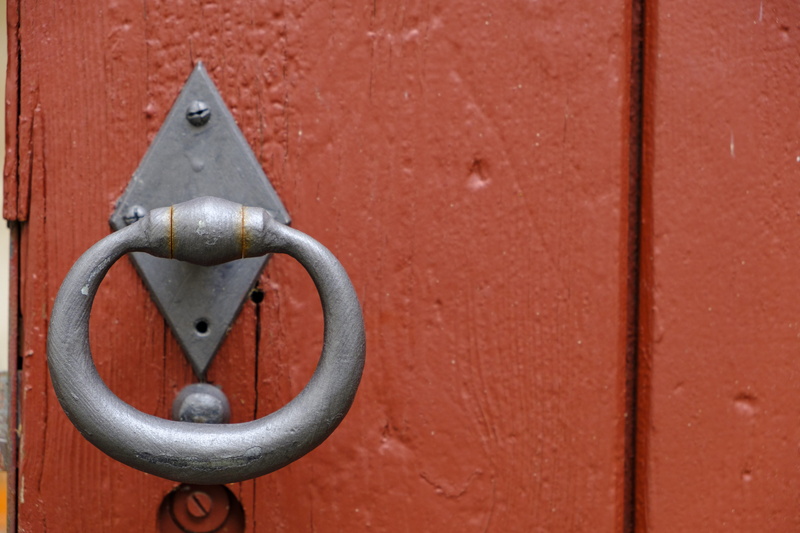 geometric shape, handle, thumper, security, protection, doorknocker, day, outdoors, door knocker, full frame, entrance, wall - building feature, safety