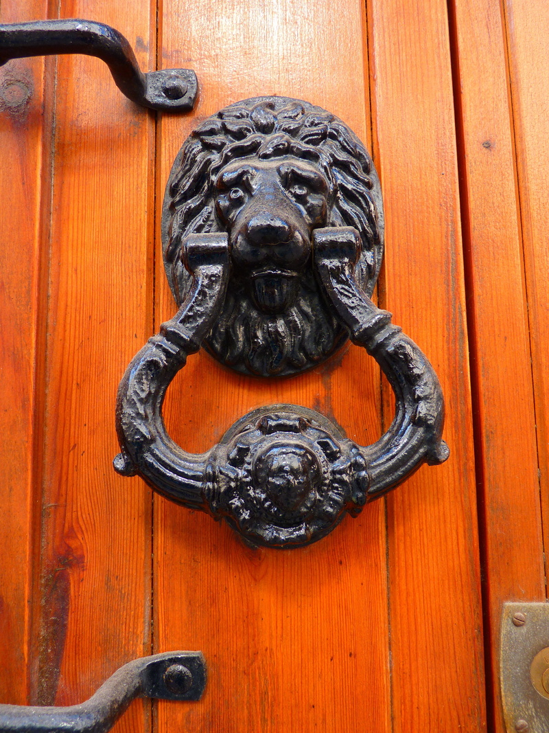 lion - feline, knob, animal wildlife, entrance, representation, lion head, wood - material, thumper, iron, door knocker, door, animal themes, animal, closed