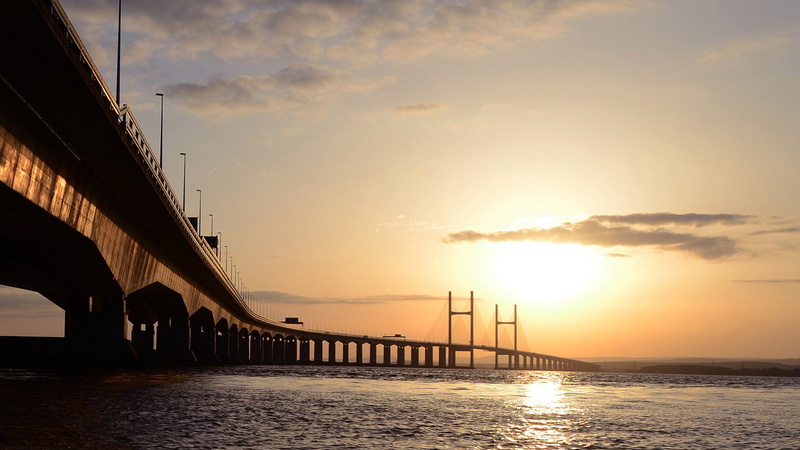 evening, light, sun, coastline, water, bridge - man made structure, scene, orange color, beauty in nature, sea, tourism, scenics - nature, 1080P, support
