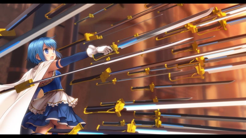 warrior, anime, haired, graphic, swords, character, bob, cartoon/comic, blue, female, cut, hd, 1080P