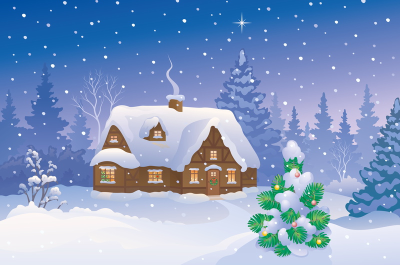 hill, year, building exterior, backgrounds, new year, architecture, snow, ice, village, snowing, brown, snowflake, art, night, illuminated, christmas, frost