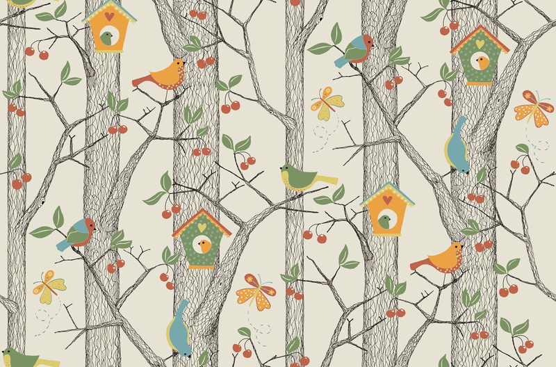 art, forest, birdhouse, vector, 1080P, childrens, bird