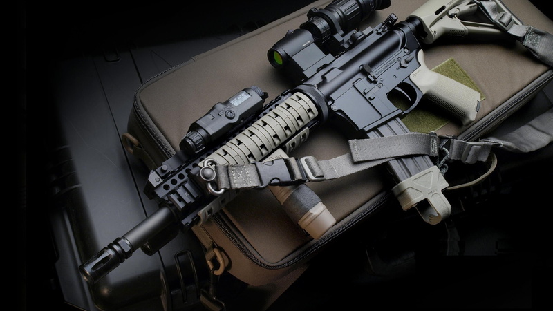 grey, black, 2K, assault rifle, scope, rifle, M4 Carbin