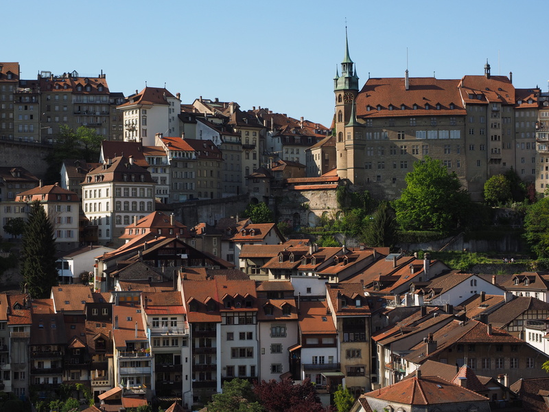 town hall, town, building exterior, religion, house, built structure, travel destinations, nature, architecture, fribourg, townscape, sky, roof, city, outdoors