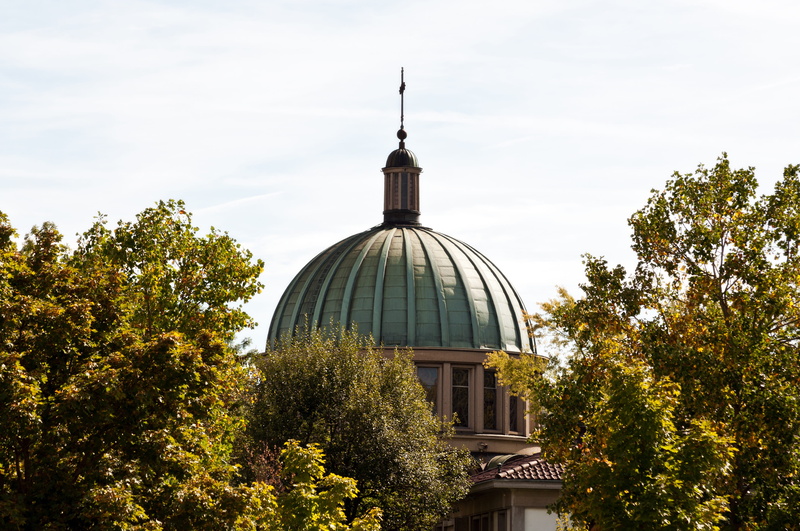 no people, building, outdoors, day, plant, nature, spirituality, tree, growth, architecture, place of worship, spire, historically, trees, dome, autumn