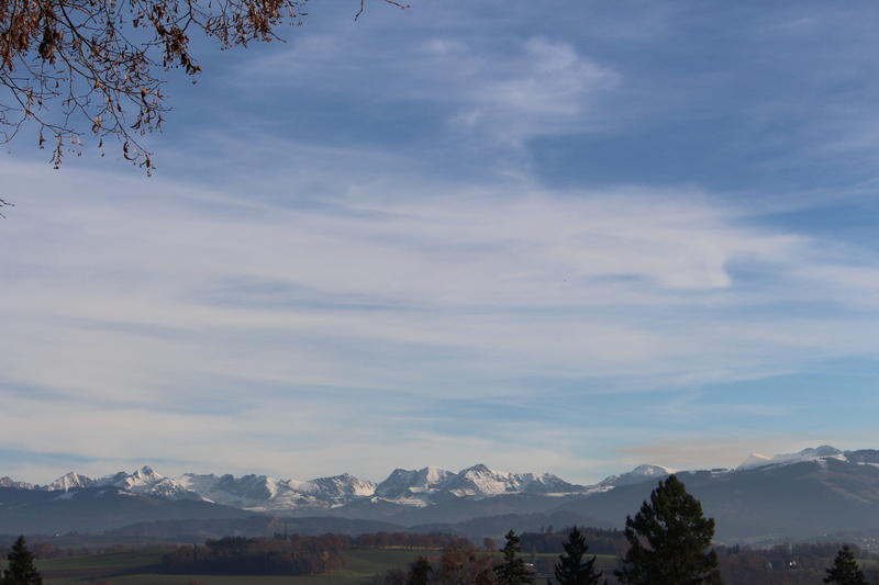 scenics, snowcapped mountain, outdoors, foothills of the alps, sky, tranquility, beauty in nature, blue, forest, cloud - Sky, fribourg, nature, scenics - nature