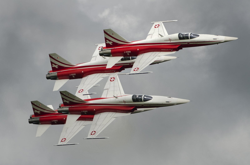 suisse, 720P, fighter, dom, aviation, aircraft, patrouille, jet, f 5, air, acrobatic, northrop