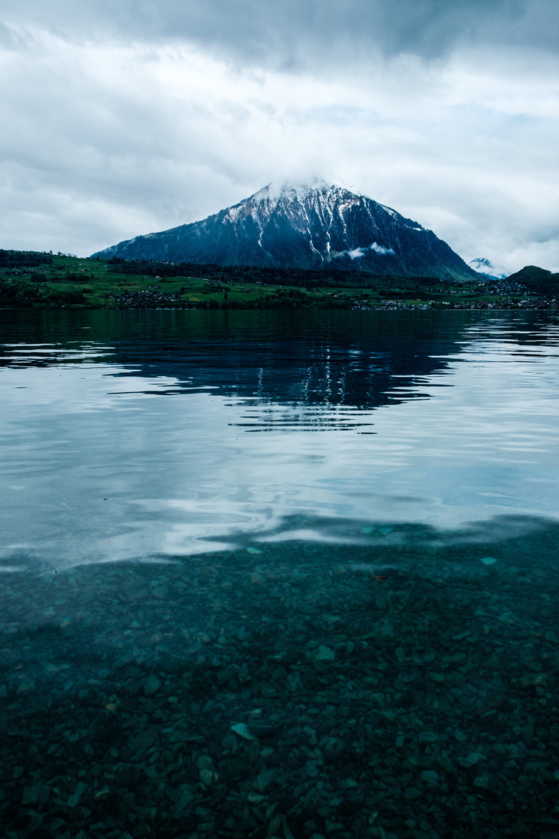 non-urban scene, reflection, beauty in nature, mountain, lac, day, snowcapped mountain, 4K, scenics - nature, idyllic, mountain range, tranquil scene