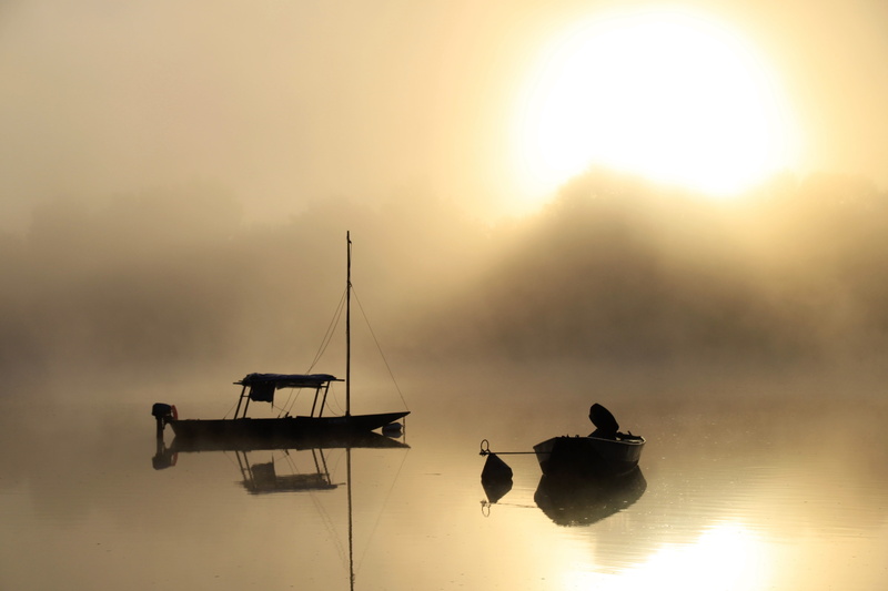 nautical Vessel, sunrise - Dawn, Bateaux, water, Reivilo, Loire, 4K, sur, nature, sea, Canon, sunset, silhouette, la, Matin, rowboats