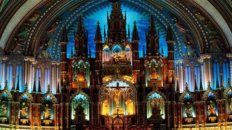 Statue, arch, Church, ceiling, altar, Interior, Architecture, Religion, ornate, place of worship, built structure, Christian, Cathedral, no people, 1080P