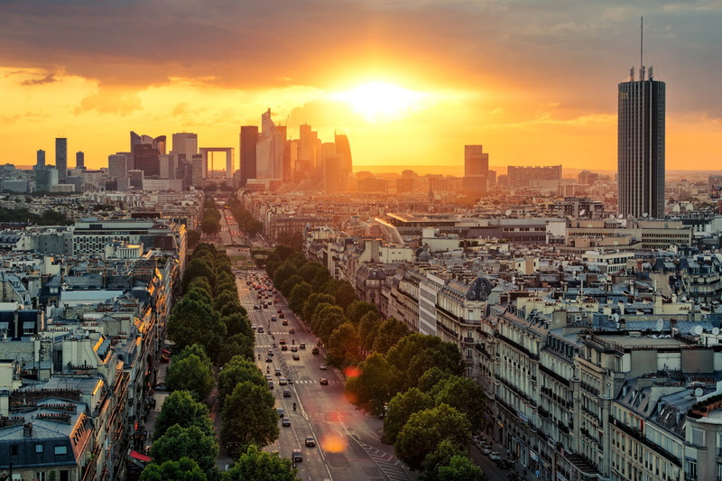 Building, Paris, City, Street, 1080P, Cityscape, France, Champs-Élysées, Skyscraper, Cities, Sunset