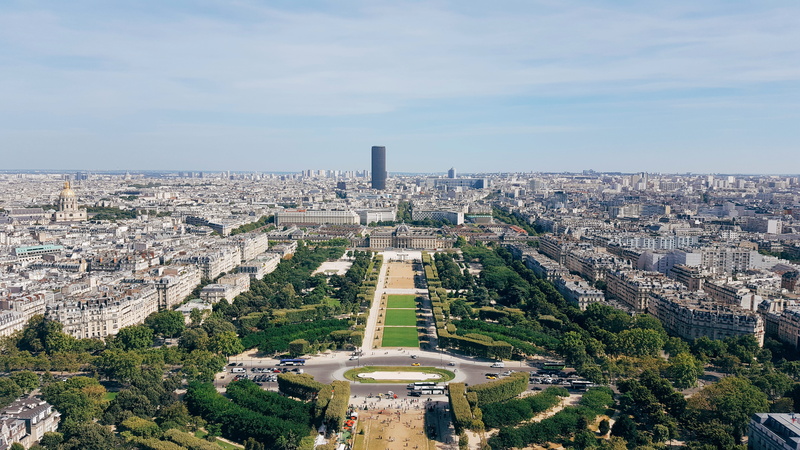 building, plant, sky, water, 5K, town, tall - high, sight, skyline, high angle view, street, france, landmark, architecture, no people, outdoors, transportation